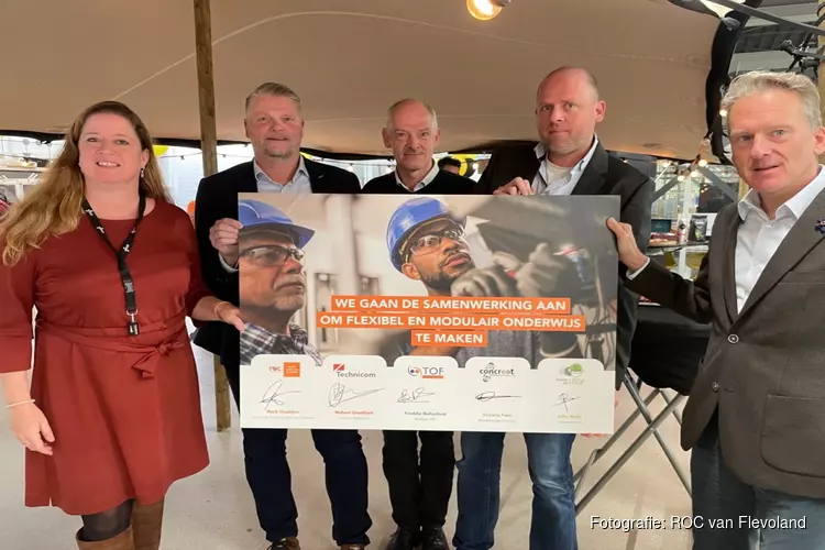 ROC van Flevoland gaat intensief samenwerken met praktijkopleiders Technicom, TOF, Concreet en Litop