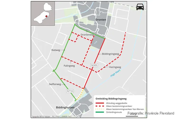 Onderhoud aan Biddingringweg, Oldebroekerweg en diverse fietspaden